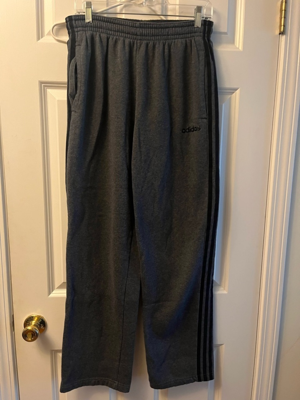 adidas Charcoal Gray Sweatpants with Black Waistband